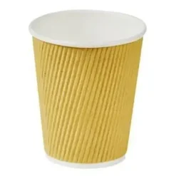 Kaffebæger Pap Ø80xH90mm 25cl 8oz Ripple Wall Natur - 20 ps x 25 stk/krt