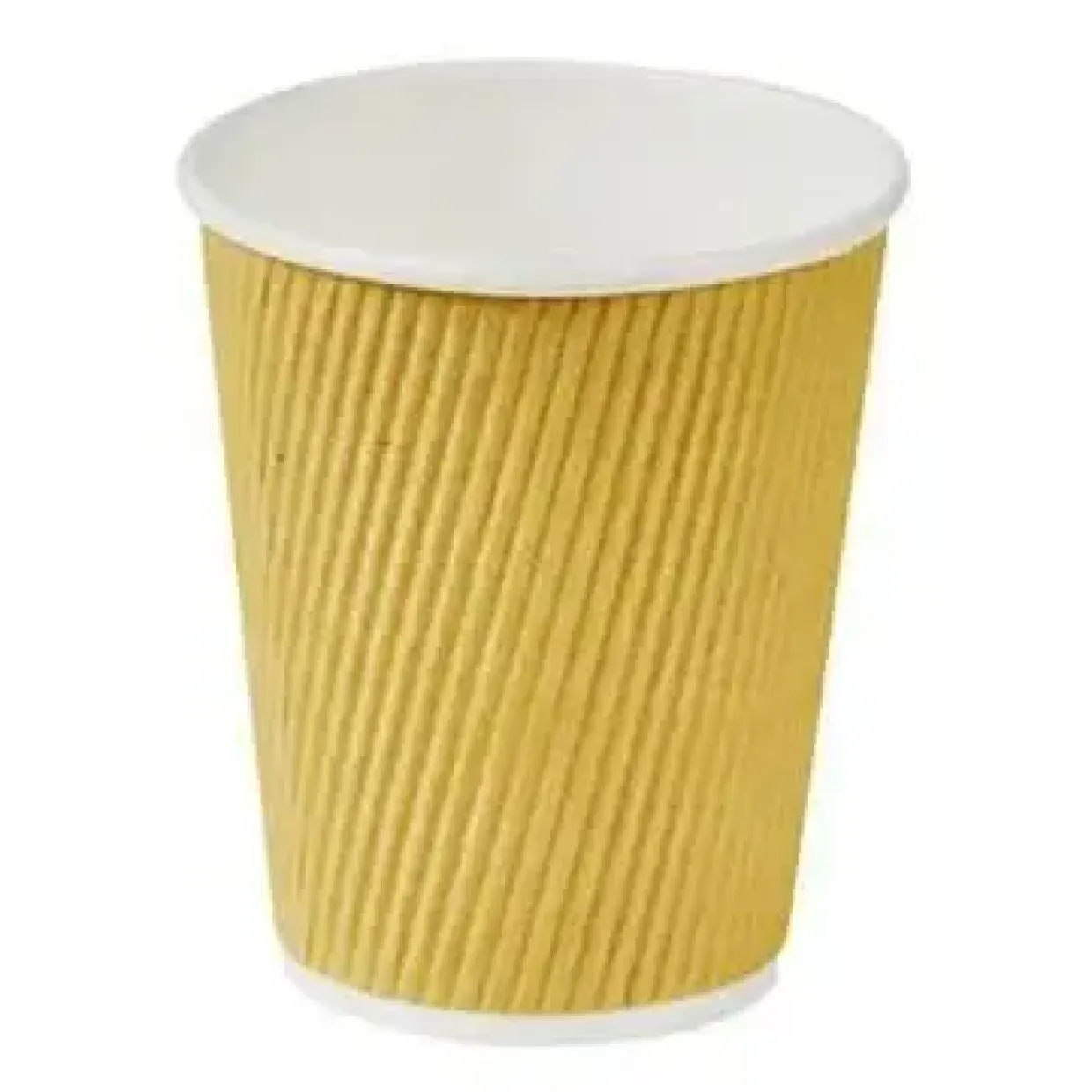 Kaffebæger Pap Ø80xH90mm 25cl 8oz Ripple Wall Natur - 20 ps x 25 stk/krt