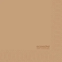 Kaffeserviet, Duni Ecoecho, 2-lags, 1/4 fold, 24x24cm, brun, nyfiber - 2400 stk