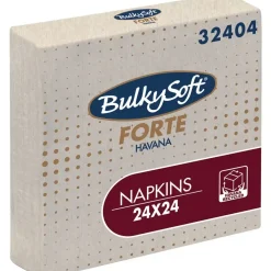 Kaffeservietter Bulkysoft Havana 2-lags 1|4 fold 24x24cm sand genanvendt papir - 20 pakker