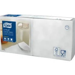 Kaffeserviet, Tork 509541, Linstyle, 1/4 fold, 23,8x23,8cm, hvid, papir - 1400 stk
