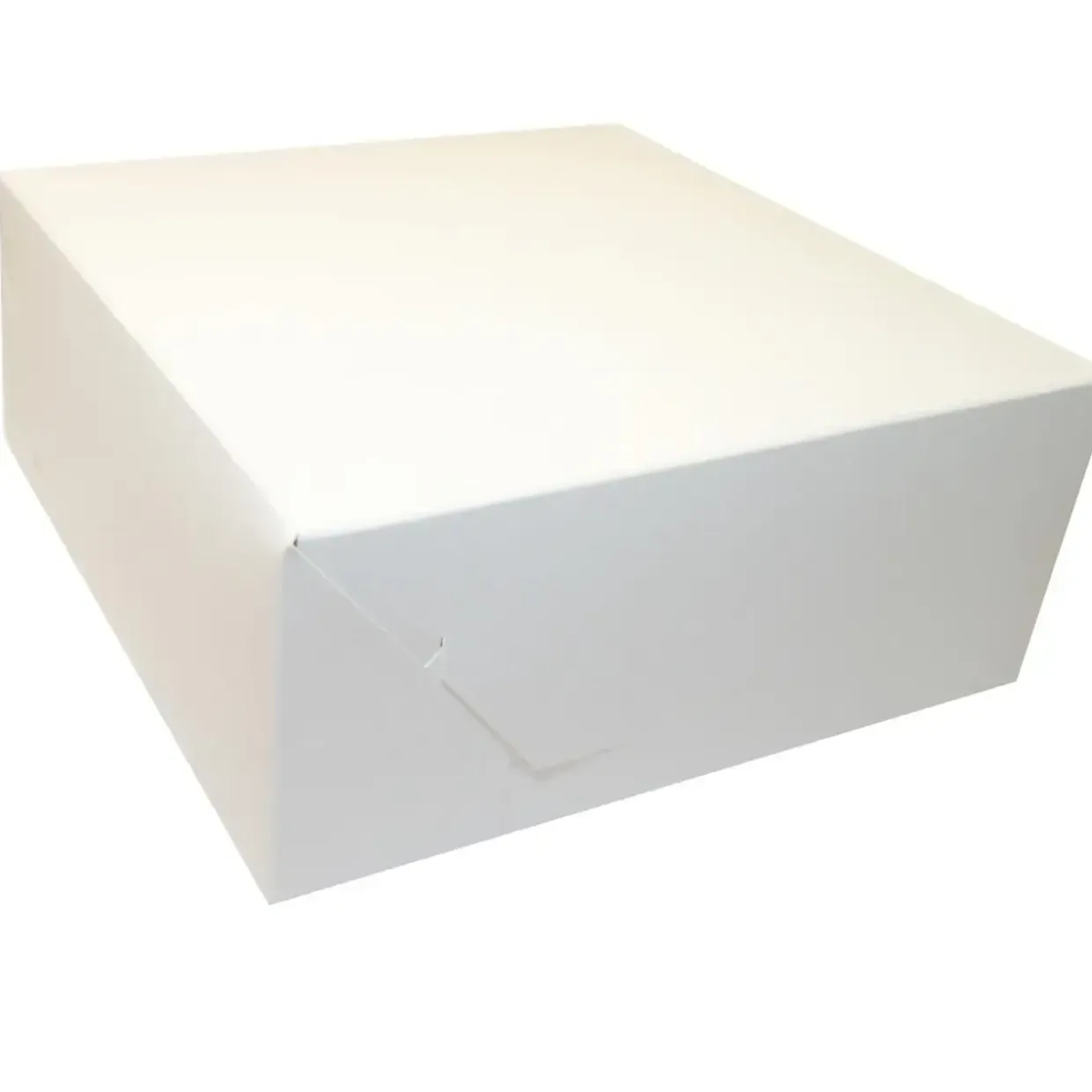 Kageæske fold selv L180xB180xH75mm pap hvid - 250 stk/krt