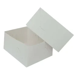 Kageæske fold selv L129xB110xH70mm pap hvid - 500 stk/krt