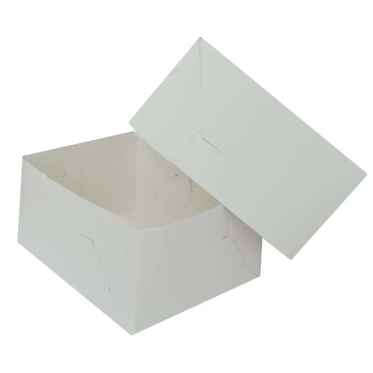 Kageæske fold selv L129xB110xH70mm pap hvid - 500 stk/krt