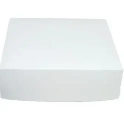 Kageæske fold selv nr 12 høj L245xB245xH70mm pap hvid - 250 stk/krt