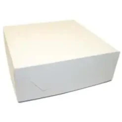 Kageæske fold selv nr 3 høj L230xB230xH80mm pap hvid - 250 stk/krt