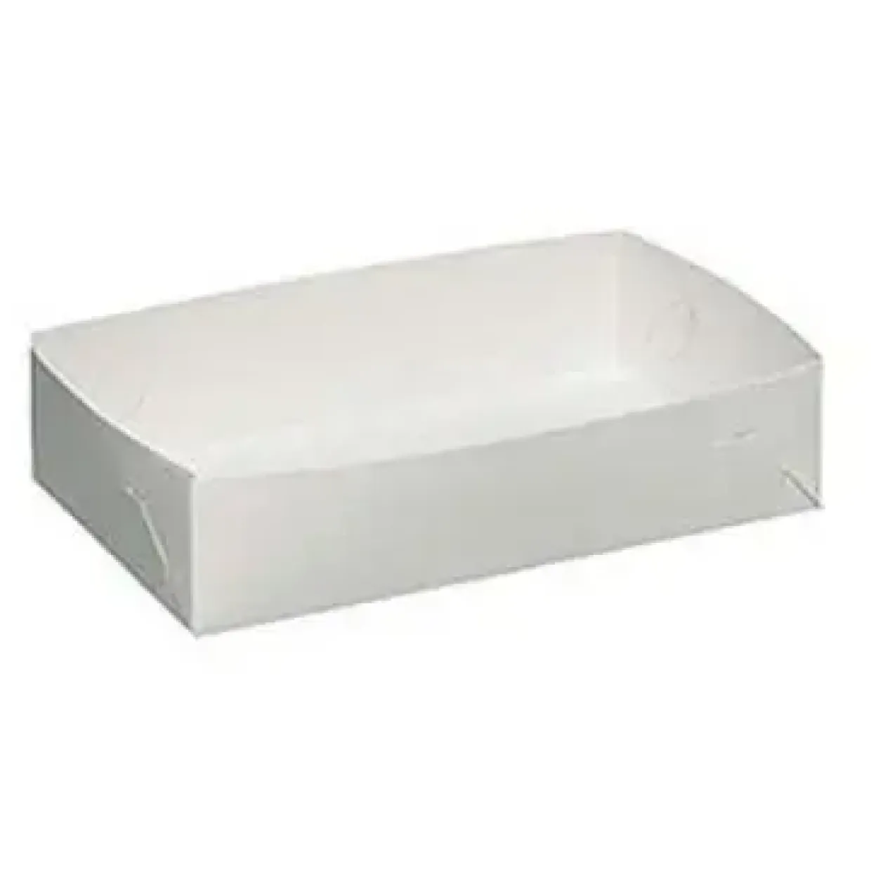 Kageæske fold selv nr 2 L230xB140xH50mm pap hvid - 500 stk/krt