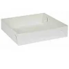Kageæske fold selv nr 3 L230xB230xH50mm pap hvid - 250 stk/krt