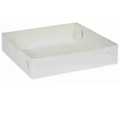 Kageæske fold selv nr 3 L230xB230xH50mm pap hvid - 250 stk/krt