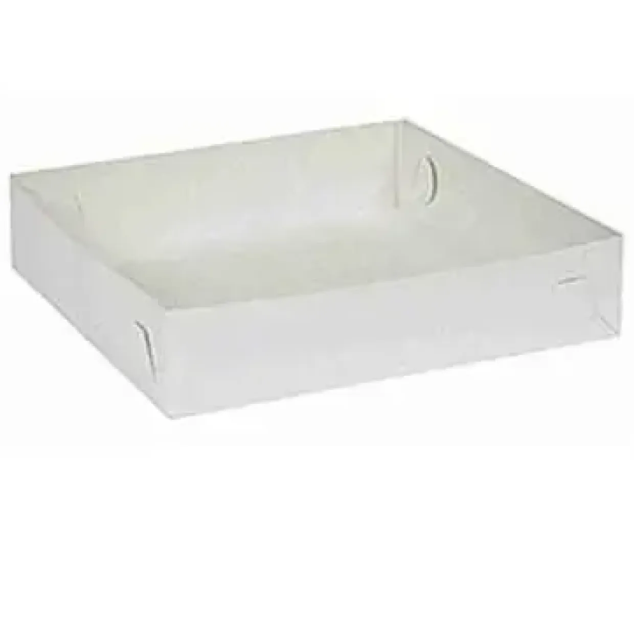 Kageæske fold selv nr 3 L230xB230xH50mm pap hvid - 250 stk/krt