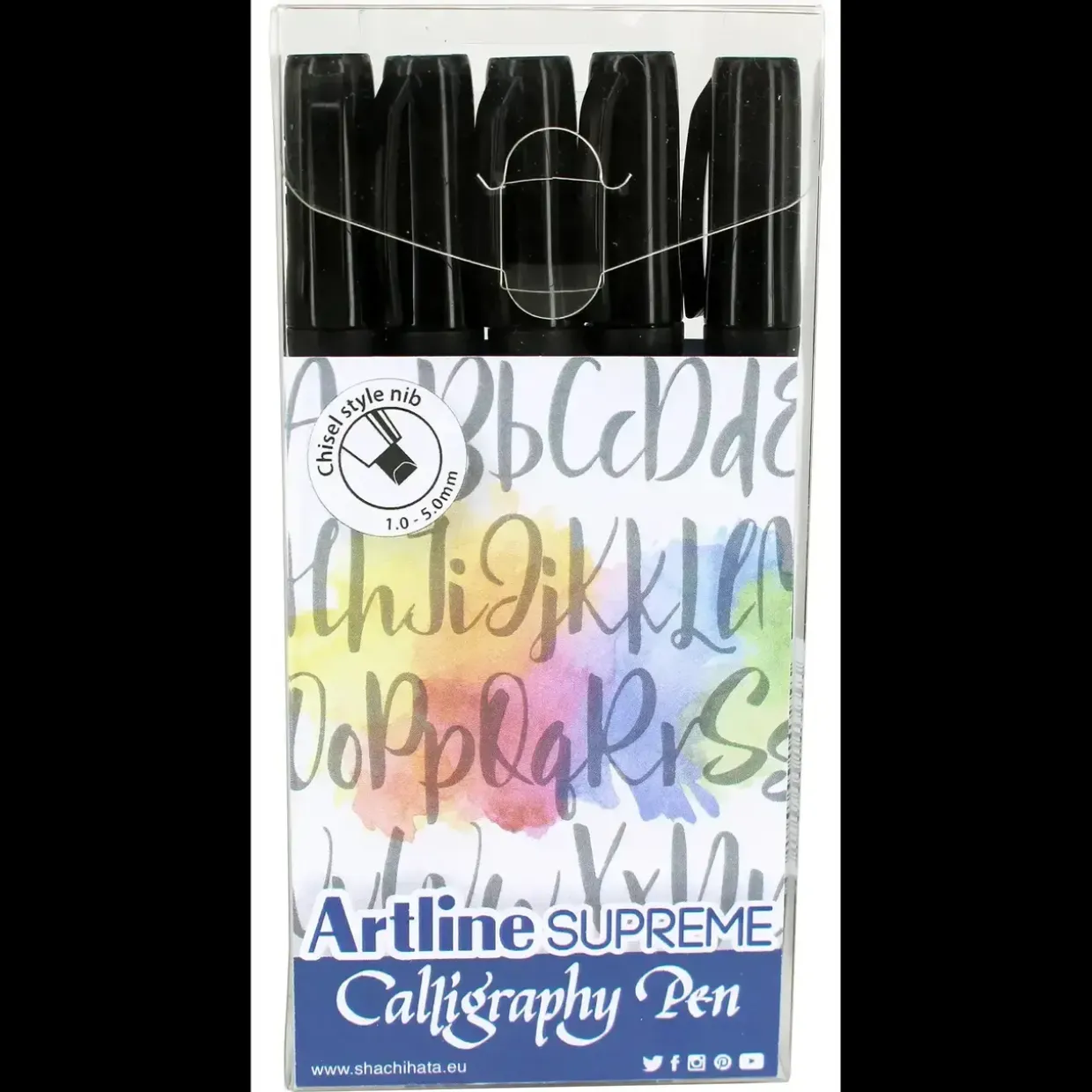 Kalligrafipen - Artline Supreme 5 stk Sort - 1-5 mm