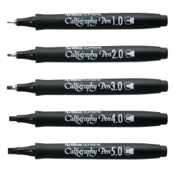Kalligrafipen - Artline Supreme 5 stk Sort - 1-5 mm