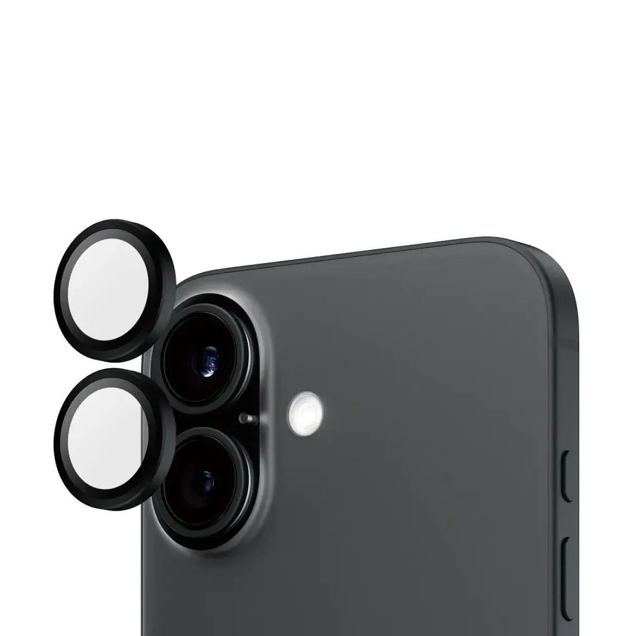 Kameralinsebeskyttelse - PanzerGlass HoopsTM Sort - iPhone 16/16 Plus