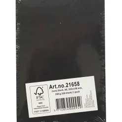 Karton – A6 – 10,5×14,8 cm – 200 g – Sort – 100 ark