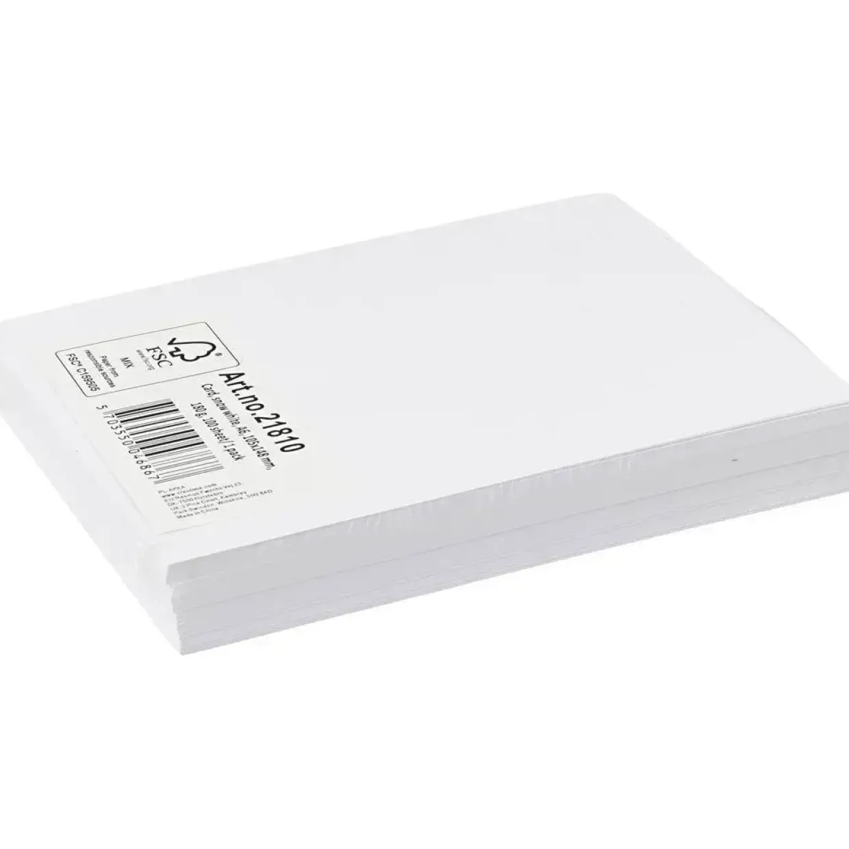 Karton - A6 180g - Snehvid - 100 ark