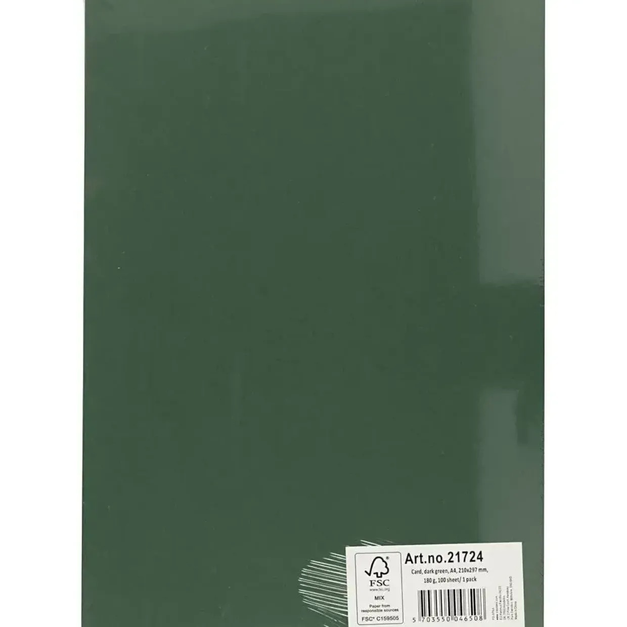 Karton – A4 (210×297 mm) – 180 g – Grangrøn – 100 ark