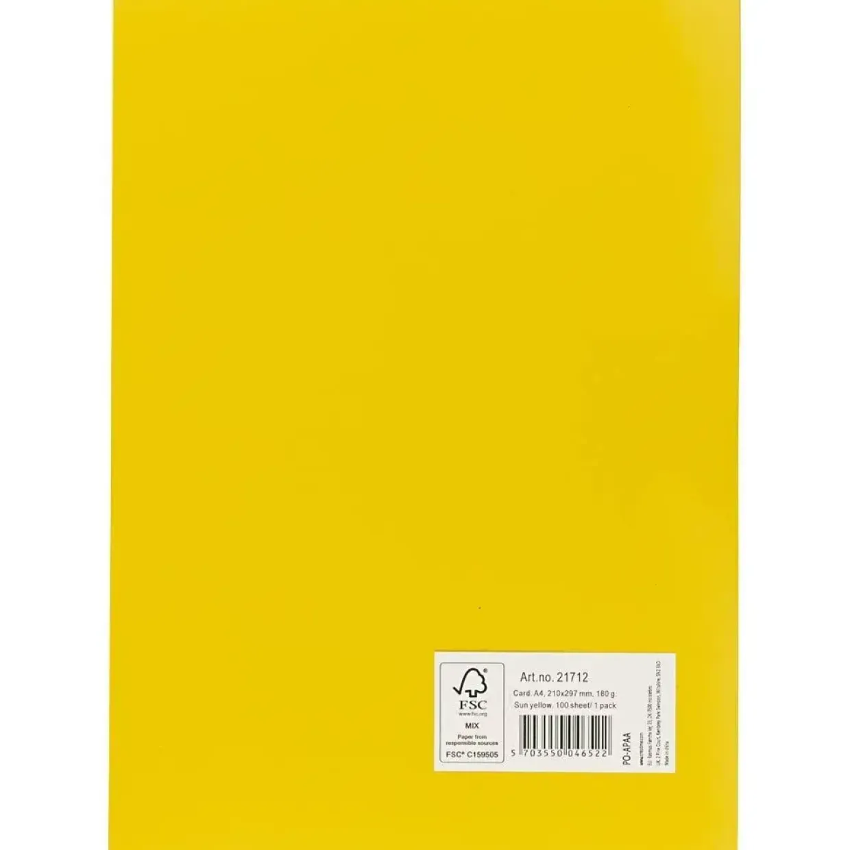 Karton - A4 - 210 x 297 mm - 180 g - Solgul - 100 ark
