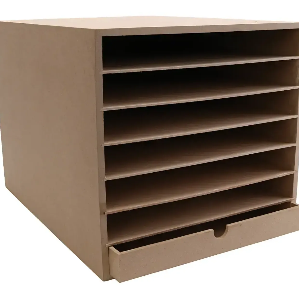 Kartonreol - A3 - 1 skuffe og 6 hylder - Højde 32 cm - Dybde 45 cm