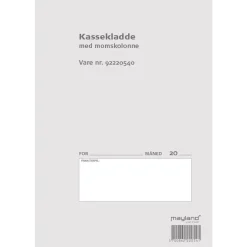 Kassekladde m/momskolonne 140x205mm 92 2205 40 - 10 stk