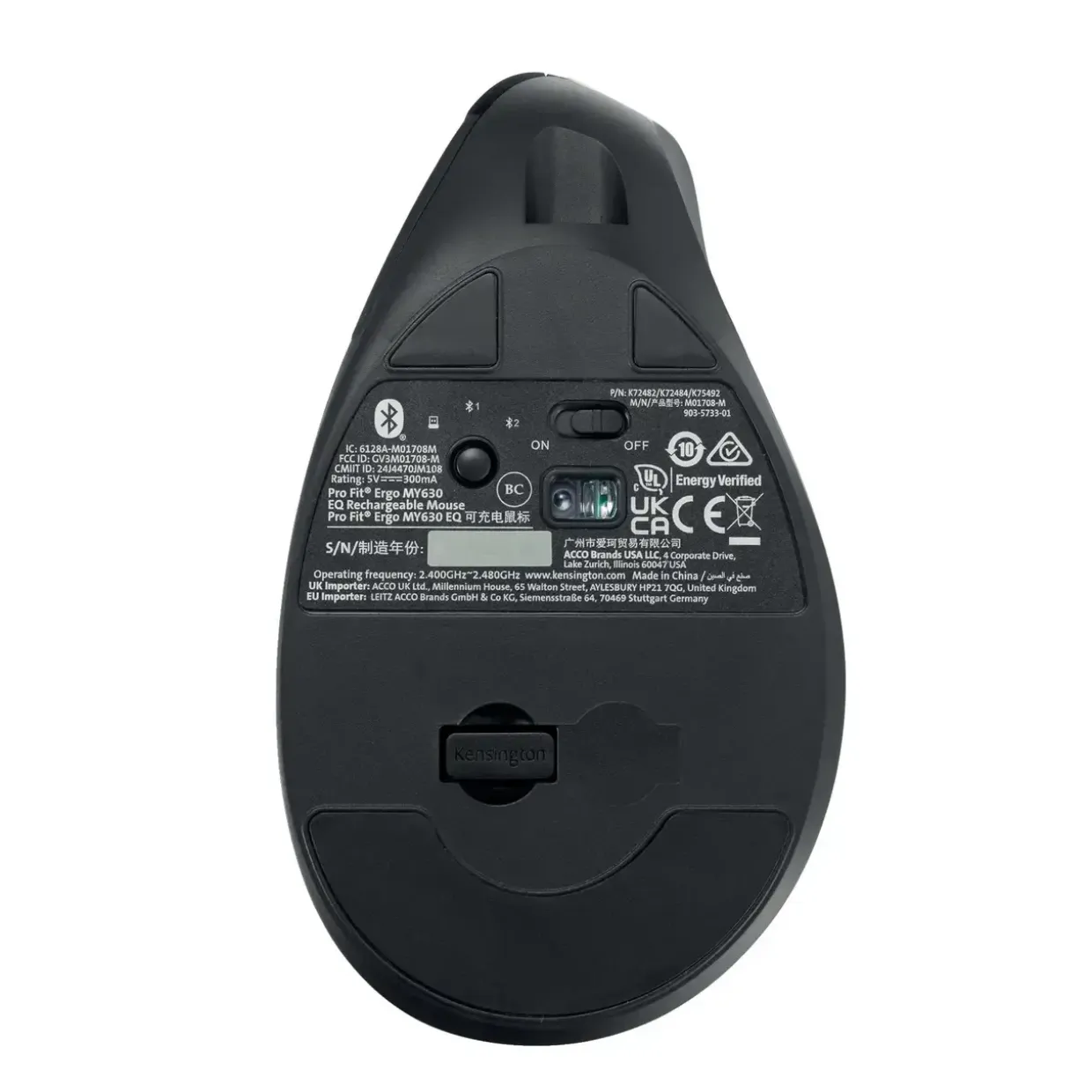 Kensington mus EQ opladbar/trådløs MY630, sort