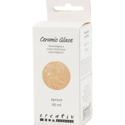 Keramikglasur, 984-1101 °C, dækkende, Apricot, 60 ml/ 1 ds.