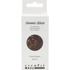 Keramikglasur, 984-1101 °C, dækkende, Chocolate Brown, 60 ml/ 1 ds.