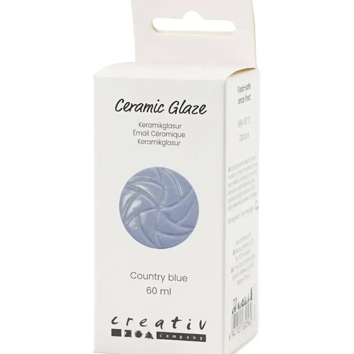 Keramikglasur, 984-1101 °C, dækkende, Country Blue, 60 ml/ 1 ds.