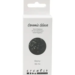 Keramikglasur, 984-1101 °C, dækkende, Ebony, 60 ml/ 1 ds.