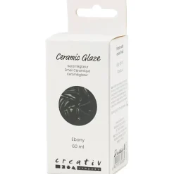 Keramikglasur, 984-1101 °C, dækkende, Ebony, 60 ml/ 1 ds.