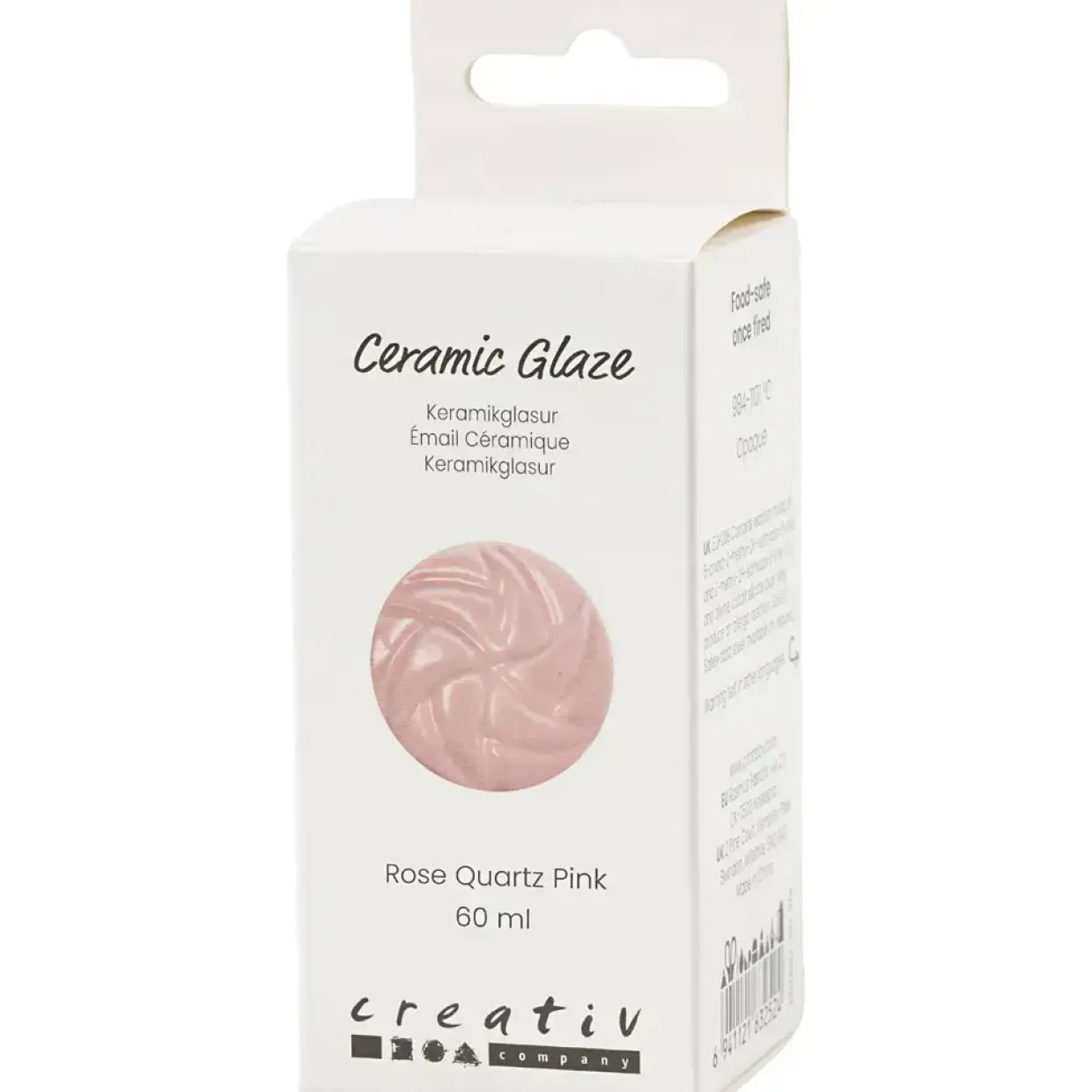 Keramikglasur, 984-1101 °C, dækkende, Rose, 60 ml/ 1 ds.