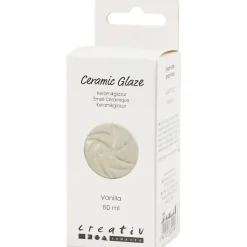 Keramikglasur, 984-1101 °C, dækkende, vanilla, 60 ml/ 1 ds.