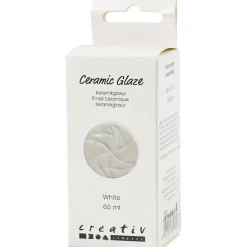 Keramikglasur, 984-1101 °C, dækkende, white, 60 ml/ 1 ds.