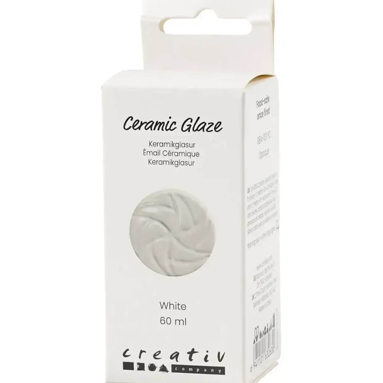 Keramikglasur, 984-1101 °C, dækkende, white, 60 ml/ 1 ds.