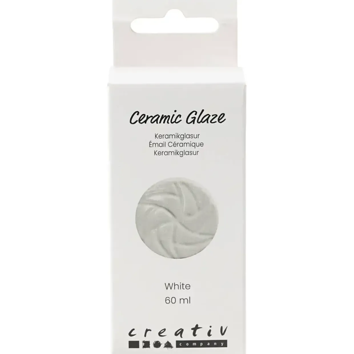 Keramikglasur, 984-1101 °C, dækkende, white, 60 ml/ 1 ds.