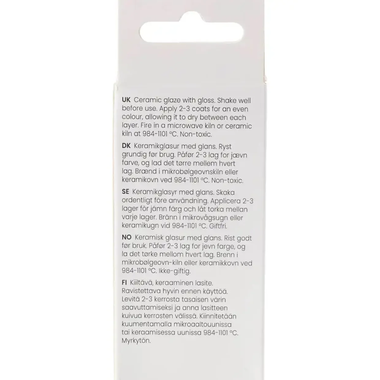 Keramikglasur, 984-1101 °C, dækkende, white, 60 ml/ 1 ds.