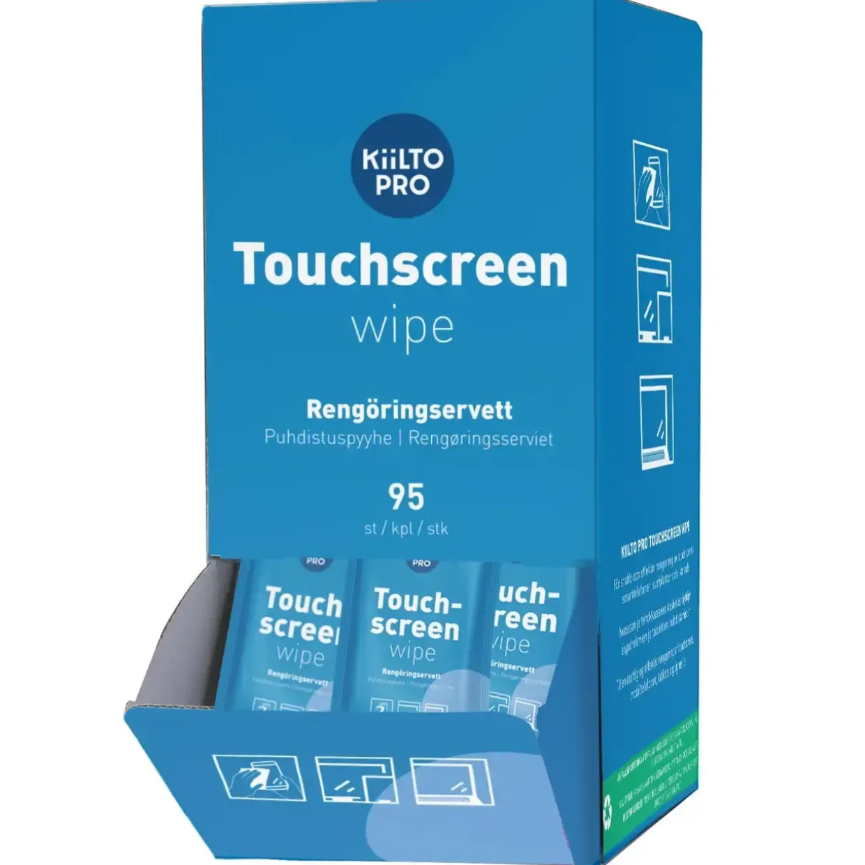 Kiilto Pro Touchscreen Wipes - Vådservietter - 95 stk