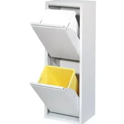 Kildesorteringsskab - metal - hvid - 2 x 15 L beholdere
