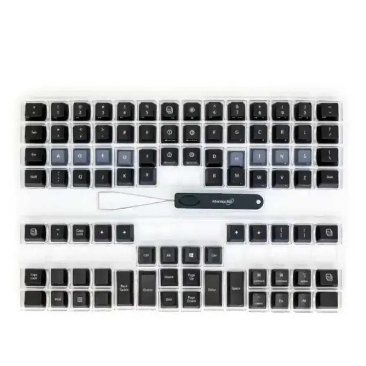Kinesis Dvorak keycap sæt. 92 keycaps
