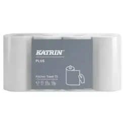 Køkkenrulle, Katrin Plus 75, 2-lag, 21 m, Hvid - 8 pk x 4 rl/krt