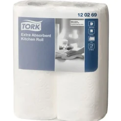 Køkkenrulle Tork 120269 Ekstra Plus 2-lags hvid 23 cm x 15,36 meter | 64 ark - 24 stk