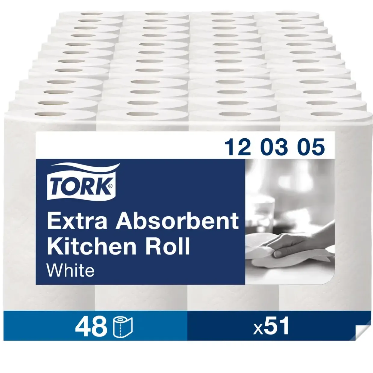 Køkkenrulle - Tork 120305 Extra K1 - 3-lags - 122 m - 48 ruller