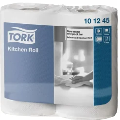 Køkkenrulle Tork 101245 Plus 2-lags 38,6m x 20,9cm Ø12cm hvid 100% genbrugspapir - 14 ruller