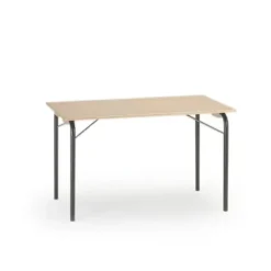 Klapbord Axel 427, 1200x700 mm, Birk laminat, Sort stel