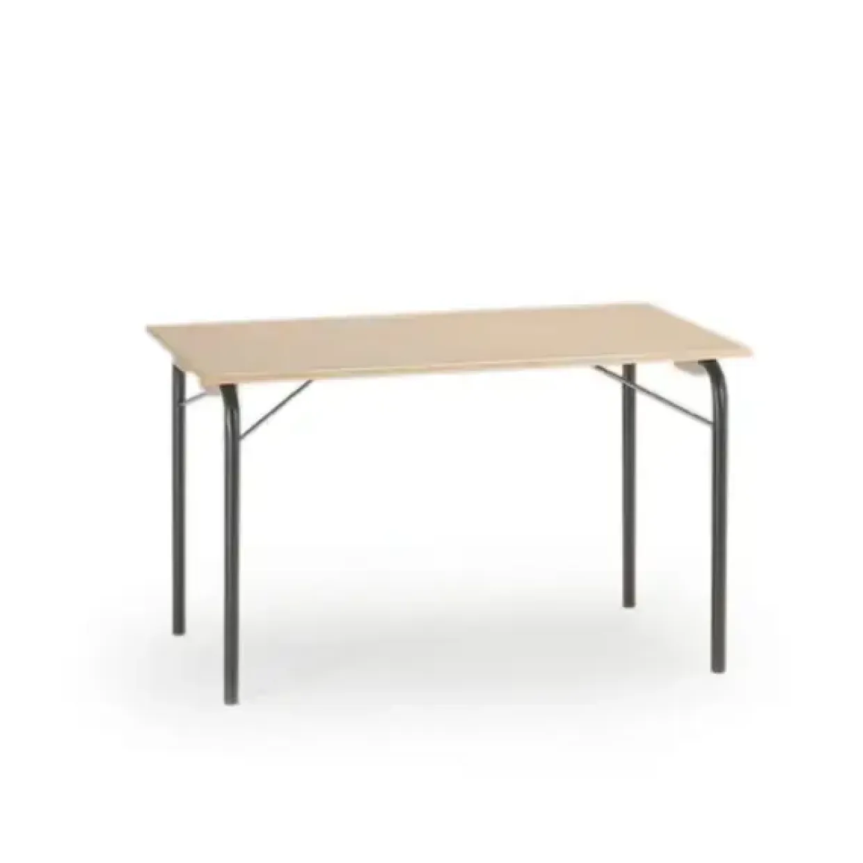 Klapbord Axel 427, 1200x800 mm, Birk laminat, Sort stel