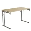 Klap bord Silhuett 1200x600mm,Birk laminat og alugråt stel
