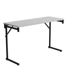 Klapbord Silhuett 1200x450mm,Grå laminat og sort stel