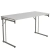 Klapbord Silhuett 1300x600mm,Hvid laminat og alugråt stel