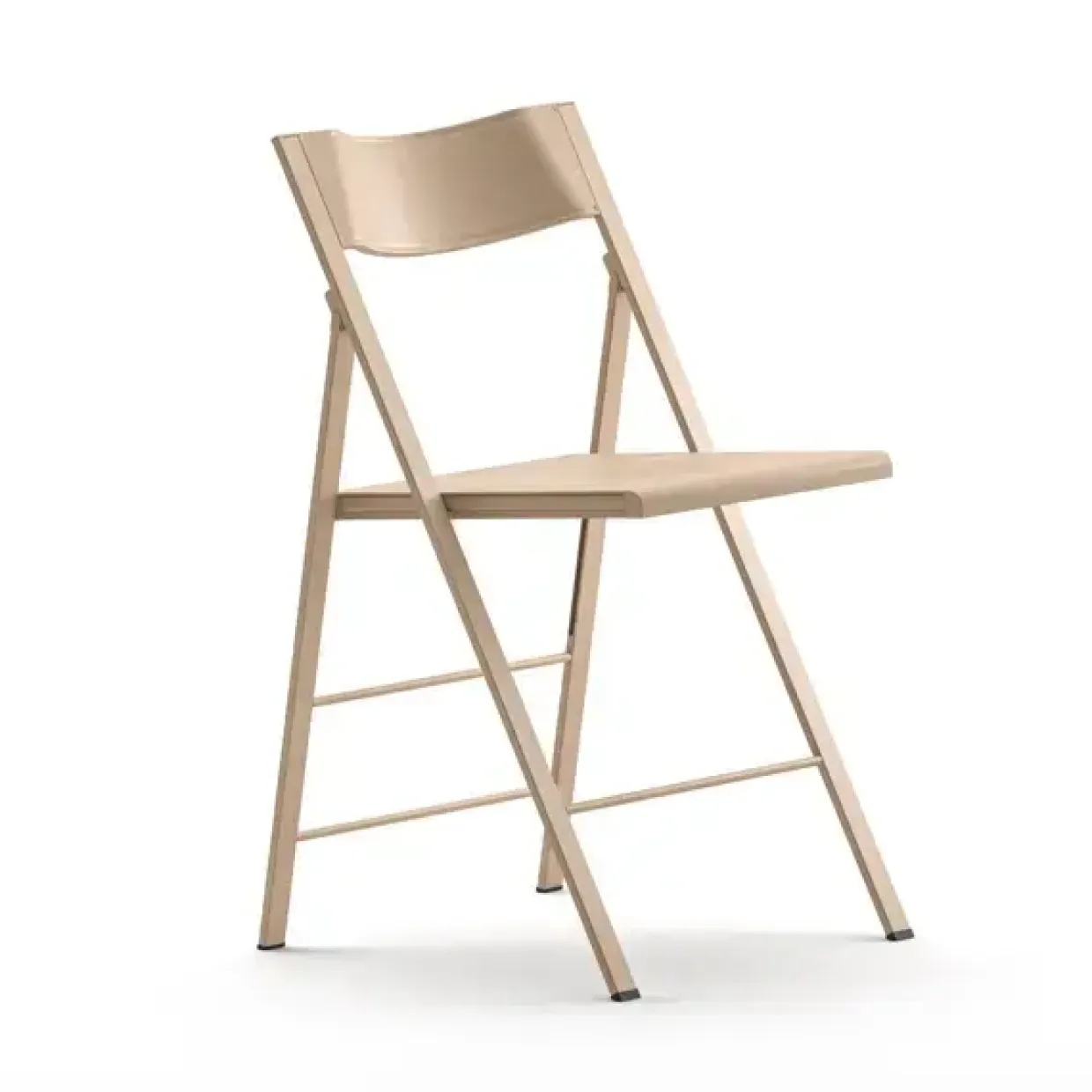 Klapstol - Mini - Ecru beige - PP sæde/ryg - Lakerede ben - 2-pak