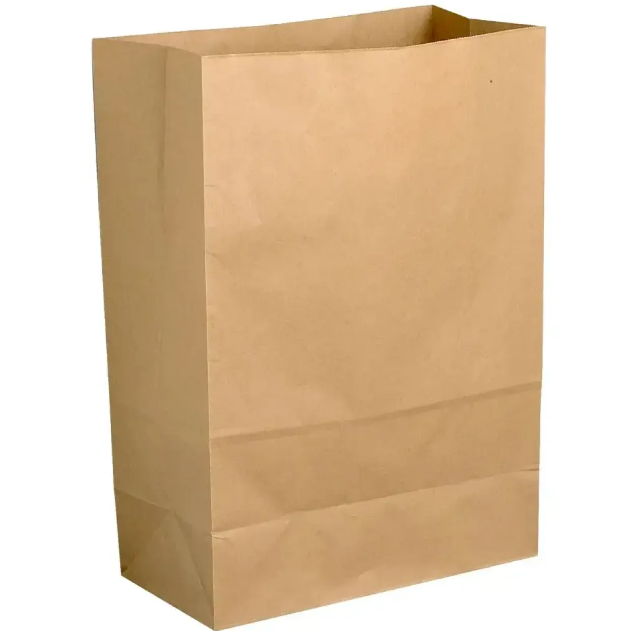 Klodsbundspose, 22x14x35cm, brun, papir, uden hank, med sidefals - 250 stk