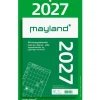 Kæmpeafrivningskalender væg - 193x316mm - Blokformat - Grøn - 2027 - Mayland - 27254000